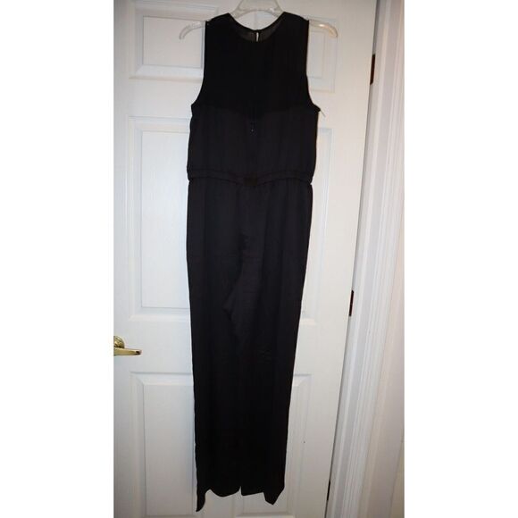 Michael Michael Kors Women's Sz 10 Black Feather Trim Jumpsuit $195 - Picture 3 of 14